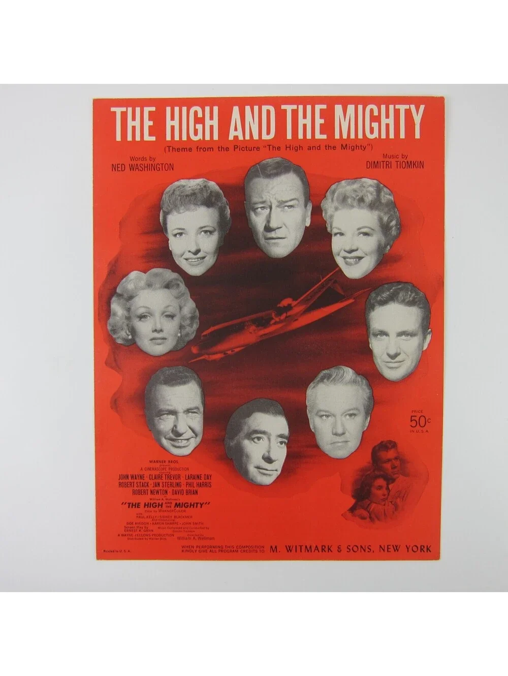 Sheet Music The High And The Mighty John Wayne Claire Trevor Laraine Day 1944